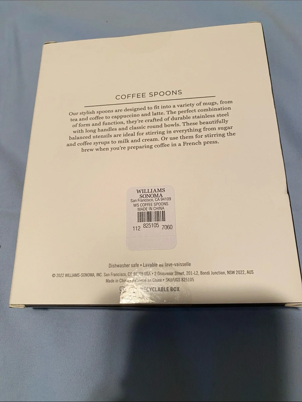 Williams Sonoma Stainless Steel Coffee Spoons - Silver Set
